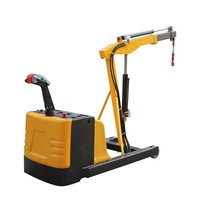 Grue mobile d'intérieur avec palan électrique et bras télescopique, hauteur de 3,5 m, contrepoids, grue de manutention