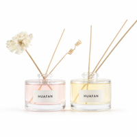Bouteille diffuseur de parfum en verre cylindrique court de 150 ml, conteneur d'aromathérapie personnalisé avec logo pour la décoration intérieure