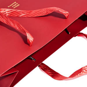 Bolsas de papel de regalo de embalaje de Boutique de ropa mate con asa de cinta de lujo personalizada <span class=keywords><strong>Sac</strong></span> Cadeaux con estampado de logotipo estampado dorado - Product Image 5