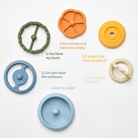 Jouet de dentition souple en forme de cercles empilables, jouet éducatif pour bébé, anneaux empilables pour bébés, ensemble de 7 anneaux de dentition