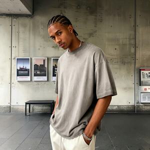 Camiseta Corta TKAN627D, Estilo Nuevo, 100% Algodón, Lavada, Holgada, Personalizada, Moda Urbana para Hombre, Talla Grande, Estilo Desgastado - Product Image 1