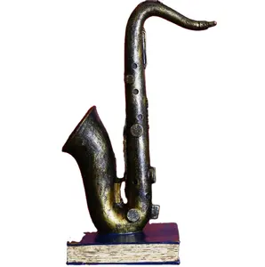 global instrumentos musicais saxofone Suppliers-Instrumento musical de resina sax, venda quente, instrumento musical de resina marrom, prata, elegante, decoração de casa, estátua de resina poly, presente presente para lembrança
