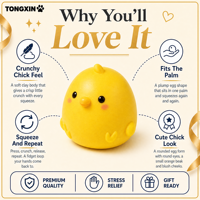 Jouet Squishy Poulet en Pâte Argileuse TONGXIN, Jouet Anti-Stress Mochi Squishy pour Bureau