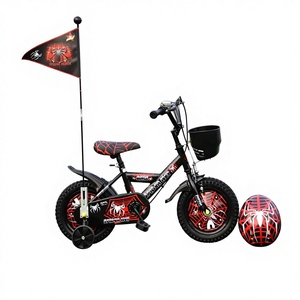Vélo pour enfants Spider-Man de 12/<span class=keywords><strong>14</strong></span>/16 <span class=keywords><strong>pouces</strong></span>, vélo unisexe pour garçons et filles avec roues d'apprentissage et casque, vélo pour enfants sécurisé - Product Image 1