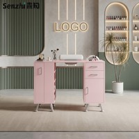 Nouvelle table à ongles rose de luxe, table de manucure, bureau et chaise en marbre pour salon de manucure, ensemble en promotion, mobilier de salon