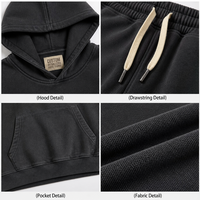 Ensemble sweat à capuche et pantalon de survêtement en molleton épais de coton, coupe oversize, épaules tombantes, 2 pièces, streetwear personnalisable pour homme