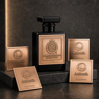 Autocollant en métal de parfum personnalisé étiquette d'emballage de bouteille d'huile de parfum de luxe Mabangong bougie bouteille