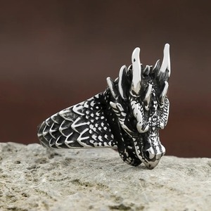yunnique Dragon Head <b>Ring</b> Stainless Steel Men's Animal Jewelry Gift Occasion JZ0085 - Product Image 3