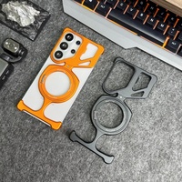 Étui de téléphone magnétique sans cadre en métal de luxe pour Samsung Galaxy S26 Ultra / S25 Ultra, coque antichoc en alliage d'aluminium