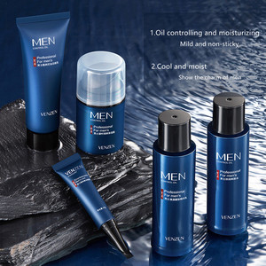 VENZEN Men 5PCs Set Limpiador facial Loción de tóner Crema hidratante Crema de ojos Kit DE CUIDADO DE LA PIEL calmante Otros productos de cuidado de la piel <span class=keywords><strong>para</strong></span> hombres - Product Image 3