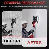 Ponceuse murale électrique pliable 230V de qualité DIY, avec grande poignée, auto-amorçante, sans poussière, pour ponçage de mastic, 5 pouces, vitesse variable, fixation auto-agrippante