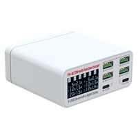Station de charge USB C 72W à 6 ports, concentrateur USB multi-ports avec écran LCD pour iPhone, iPad, Samsung, Kindle, tablette
