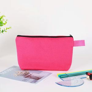 Custom Design Logo Full Color Long <b>Plain</b> Organizer Gift Pencil Cotton <b>Canvas</b> Toiletry Travel Makeup Cosmetic Bag Pouch - Product Image 2