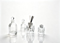 Flacon diffuseur d'arômes élégant en verre transparent sculpté, flacon vide de 50/100 ml pour parfum et bâtonnets diffuseurs