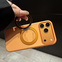 Coque de téléphone magnétique mate à chargement sans fil avec support anneau pour iPhone 17 16 15 Pro Max