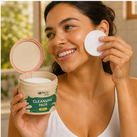Pots en plastique PP pour gommage corporel avec couvercle à clapet, pince à épiler, cuillère, personnalisables, 250 ml, pour tonique facial, démaquillant, cotons démaquillants