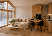 Villa modulaire certifiée CE à faible valeur U, maison préfabriquée scandinave isolée pour une vie en climat froid
