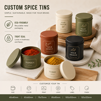 Boîte en métal réutilisable pour épices en poudre, personnalisable avec couvercle doseur, idéale pour assaisonnements, herbes, curry, poivre et mélanges d'épices séchées