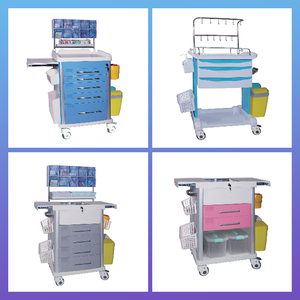 Chariot mobile <span class=keywords><strong>de</strong></span> chariot d'accident d'hôpital <span class=keywords><strong>de</strong></span> <span class=keywords><strong>soins</strong></span> <span class=keywords><strong>infirmiers</strong></span> <span class=keywords><strong>de</strong></span> trois couches médicales d'ABS - Product Image 3