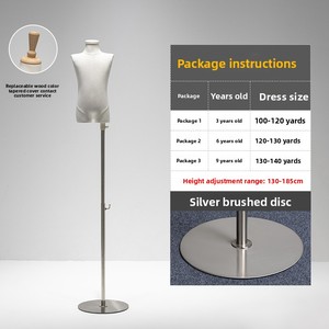 Negozio di abbigliamento per bambini oggetti di scena in lino a metà corpo manichino testa manichino per bambini - Product Image 6