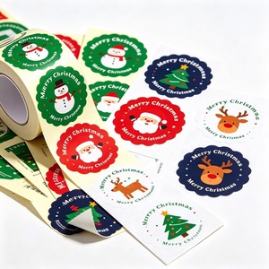 Etiquetas Adhesivas Decorativas Navideñas 2026, Resistentes al Agua, Redondas, con Diseño de Feliz Navidad - Product Image 1