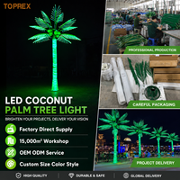 Palmera Artificial Iluminada Toprex para Exteriores, Árbol LED con Luces RGB que Cambian de Color, Palmera de Coco Artificial Iluminada de 10 Pies