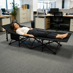 No Assembly Required Folding Bed Single Reclining Outdoor Camping Bed Portable <strong>Cot</strong> with Removable Cotton Pad - Product Image 5