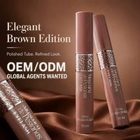Flower Secret Private Label 10ml Sérum pour cils brun foncé waterproof anti-agglutination - Usine de maquillage professionnelle