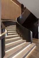 Marche de marche en marbre/quartz de qualité prédécoupée, design d'escalier incurvés pour escaliers en marbre blanc à usage domestique, nouveauté