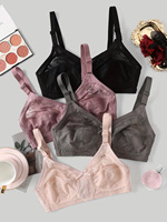 Soutiens-gorge sans armatures en maille transparente pour femmes, couvrance totale, respirants, ultra-fins, doux, en dentelle, vente en gros directe usine