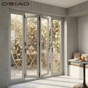 Porta Pieghevole in Alluminio Bianco con Vetro Temperato, Sistema a <span class=keywords><strong>4</strong></span> Pannelli, Design Moderno, Impermeabile per Uso Esterno in Villa e Terrazza - Product Image 6