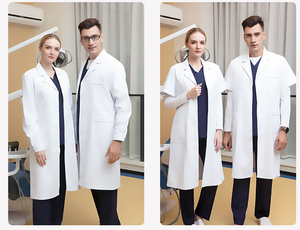 Bata de Laboratorio Blanca de Alta Gama, Manga Larga, Uniforme para Médicos Dentistas y de Medicina Oral, Uniforme de Hospital y Laboratorio - Product Image 4