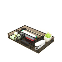 Organisateur de bureau en métal à plusieurs compartiments, support de rangement pour fournitures de bureau, porte-documents en fer