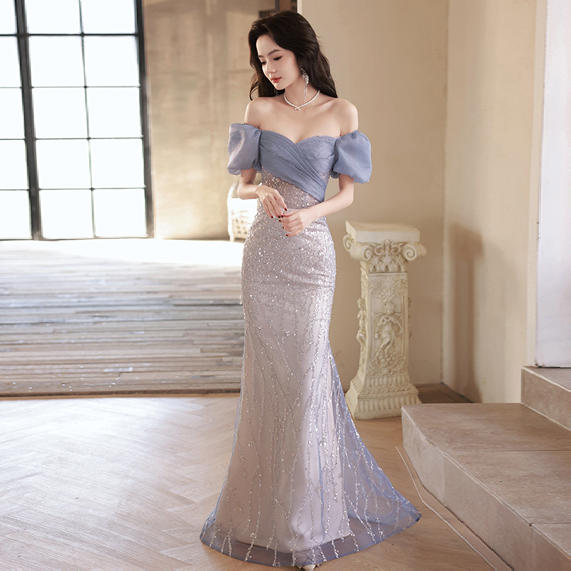 off the shoulder wedding dress for a 60 year
