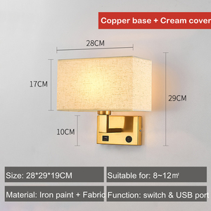 Applique murale LED moderne de Style nordique <span class=keywords><strong>pour</strong></span> la maison <span class=keywords><strong>corps</strong></span> en fer en acier américain intérieur chambre chevet applique murale prise USB <span class=keywords><strong>pour</strong></span> la lecture - Product Image 5