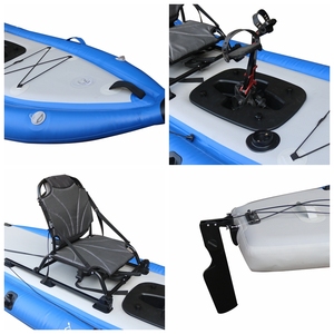 Kayak pliant de matériel de système d'alimentation de bateau de pédale d'aviron <span class=keywords><strong>gonflable</strong></span> de Vicking pour la dérive et la pêche avec la pédale d'entraînement de pied PVC Kano - Product Image 6