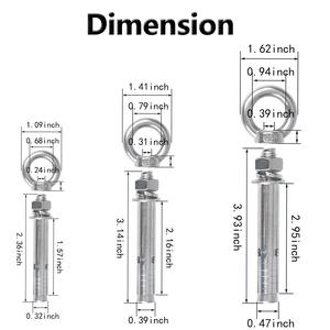 M6 M8 M10 vis de boulon à œil pour Expansion de boulon à épaule avec <span class=keywords><strong>crochet</strong></span> à écrou - Product Image 3