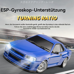 Nuevo Coche de Control Remoto RC 1:18, Modelo de Coche Todoterreno de Alta Velocidad con Tracción en las Cuatro Ruedas, <span class=keywords><strong>Nissan</strong></span> <span class=keywords><strong>GTR</strong></span> R34, Camioneta de Juguete RC de Carreras Bigfoot para Niños - Product Image 6
