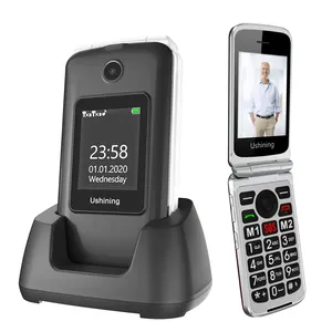 Venda direta da fábrica flip phone 1.77 + 2.8 '' Display Duplo GSM Telefone desbloqueado flip phone 2G FM Bluetooth para idosos