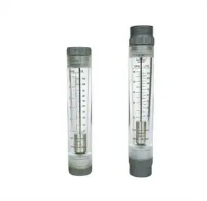 Variable Area Flowmeter Glass Tube Water Rotameter 10GPM 25 Lpm With Plastic Flow Control Valve
