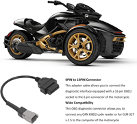 Câble adaptateur de diagnostic OBD2 16 broches vers 6 broches pour connecteur OBD de moto, VTT et UTV BRP Can-Am