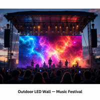 Pantalla LED para Exteriores con Clasificación IP65, Resistente al Agua, Brillo de 1000cd, para Festivales, Conciertos, Escenarios, Eventos Deportivos, Ferias Itinerantes y Transmisiones en Vivo