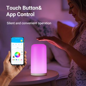 Touch Bedside Lamp, Dimmable Night <b>Light</b>, <b>Plug</b>-<b>in</b> Night Lamp, Multi-color Smart Bedside Table <b>Light</b> - Product Image 4