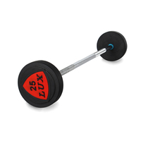 Ensemble de barres EZ fixes professionnelles avec support de rangement, barre de musculation recouverte de caoutchouc pour salle de sport, série BFT-FBR60
