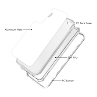 Haute qualité blanc Sublimation plat 3in1 couverture de téléphone portable pour Galaxy A15 étui Transparent coin protéger coque de téléphone pour S24