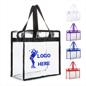 กระเป๋าถือใสแบบพกพา โพลีเอสเตอร์ทันสมัย สั่งทำได้ ขายดี กันน้ำ มีซิป พิมพ์โลโก้ กระเป๋าเป้สะพายหลังสำหรับโปรโมชั่น - Product Image 1