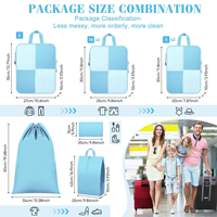 8 cubes de compression de voyage extensibles, imperméables, légers, en polyester, avec fermeture éclair, pour organiser les bagages et les chaussures
