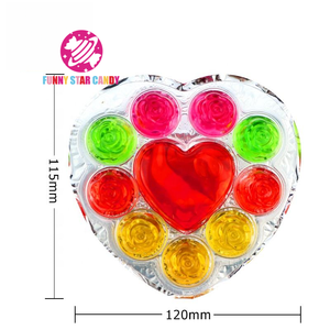 OEM ผลไม้คริสตัลรักพุดดิ้งเยลลี่ถ้วยลูกอมหลากสีสันรสวุ้นรูปหัวใจขนาดเล็กเยลลี่รูปกุหลาบ - Product Image 4