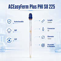 Capteur de pH en ligne haute température ACEasyFerm Plus PHI S8 225mm RS485 OEM/ODM Précision 0,01pH Stérilisable à la vapeur pour