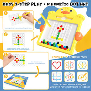 AiJH Juguete Educativo Creativo y Divertido de Plástico, Rompecabezas con 50 Cuentas de Colores, <span class=keywords><strong>Tablero</strong></span> de Dibujo para Niños - Product Image 3